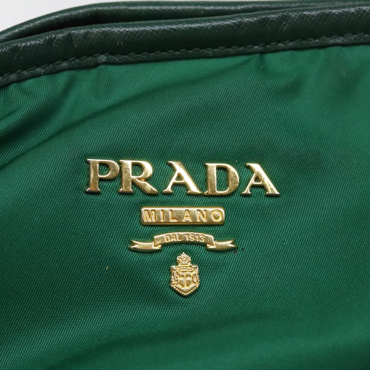 Trendy Inspired Prada Tote Bag Nylon Green Auth 74471