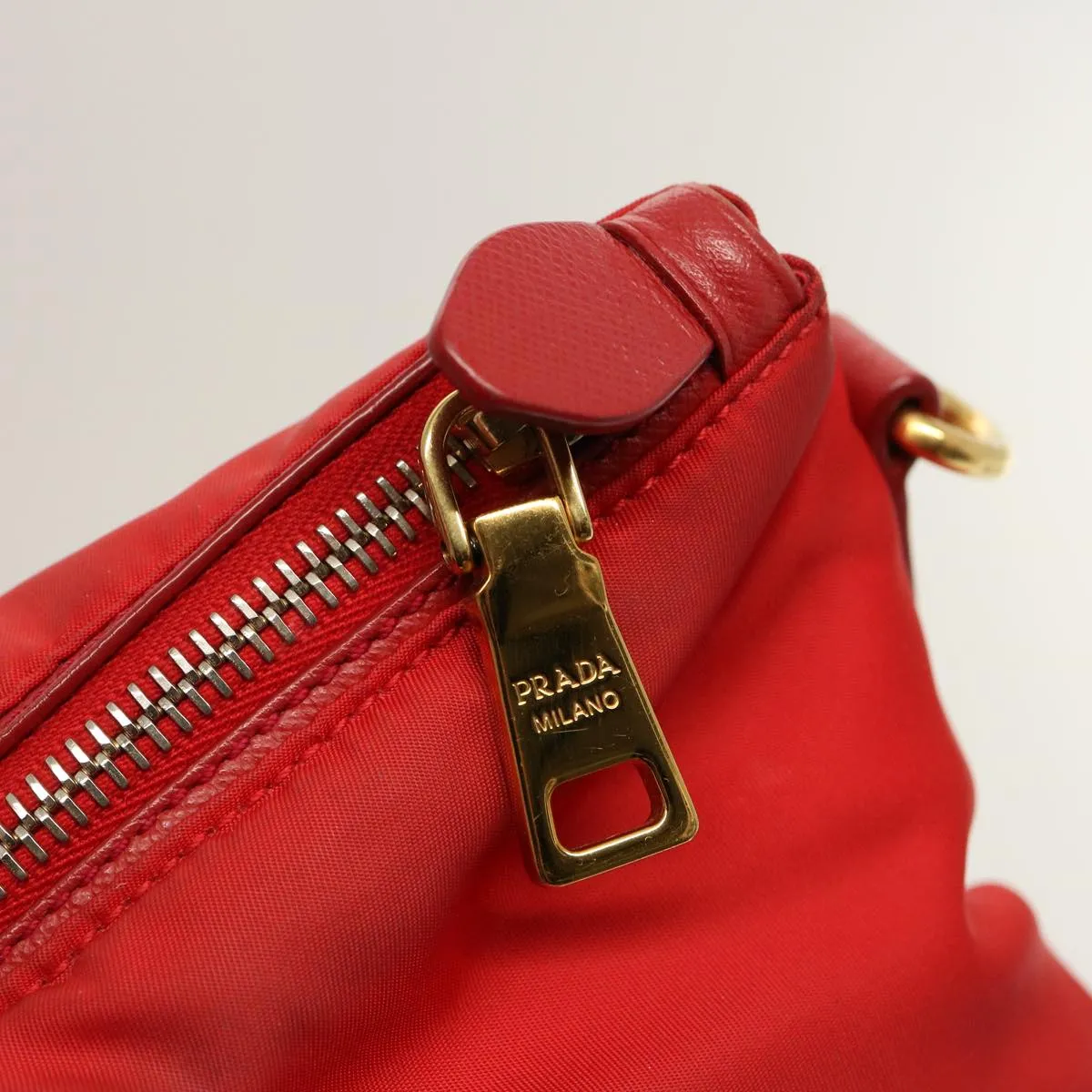 Trendy Inspired Prada Tote Bag Nylon Red Auth 75649