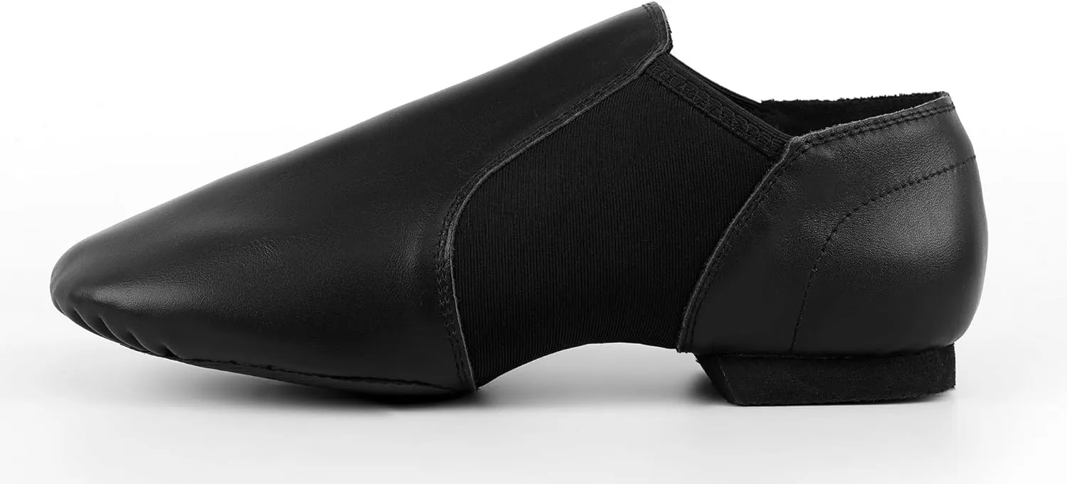 Unisex Jazz Shoe Leather Upper Women and Men's Slip-on Dance Shoes