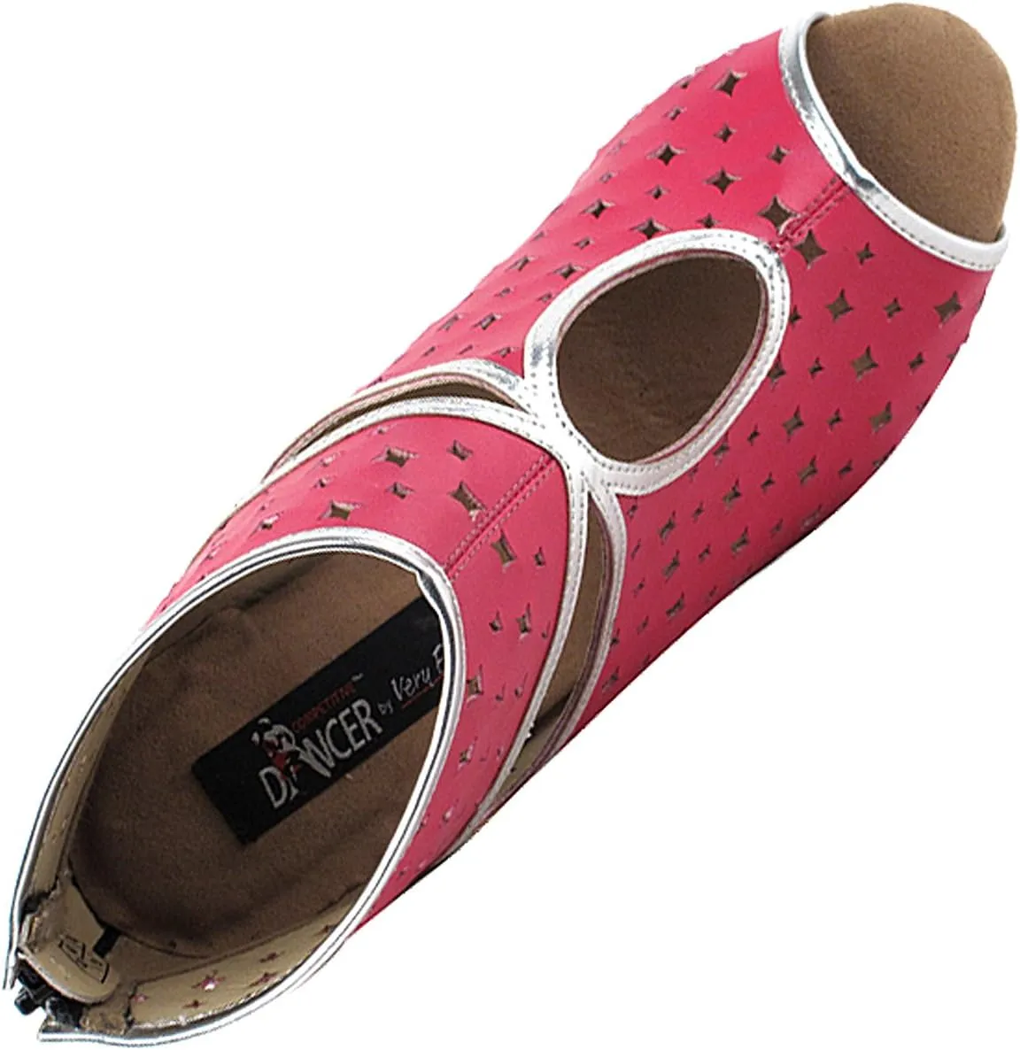 Very Fine Women's Salsa Ballroom Tango Dance Shoes CD3022 Bundle with Shoe Brush 3"
