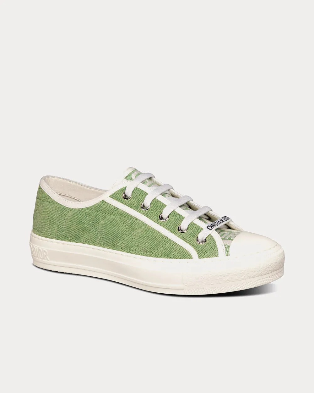 Walk'n'Dior Green Faded Cannage Embroidered Denim Low Top Sneakers