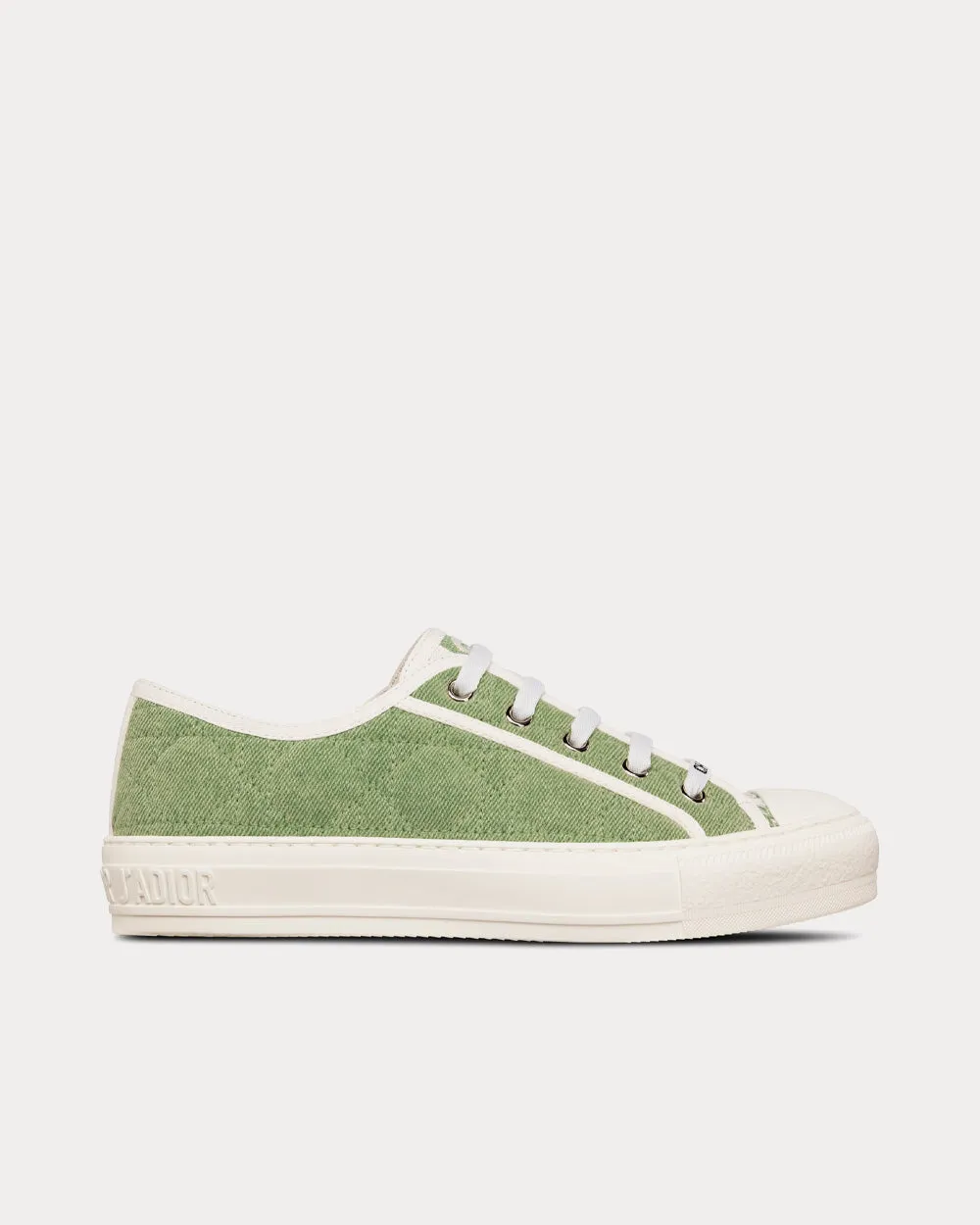 Walk'n'Dior Green Faded Cannage Embroidered Denim Low Top Sneakers