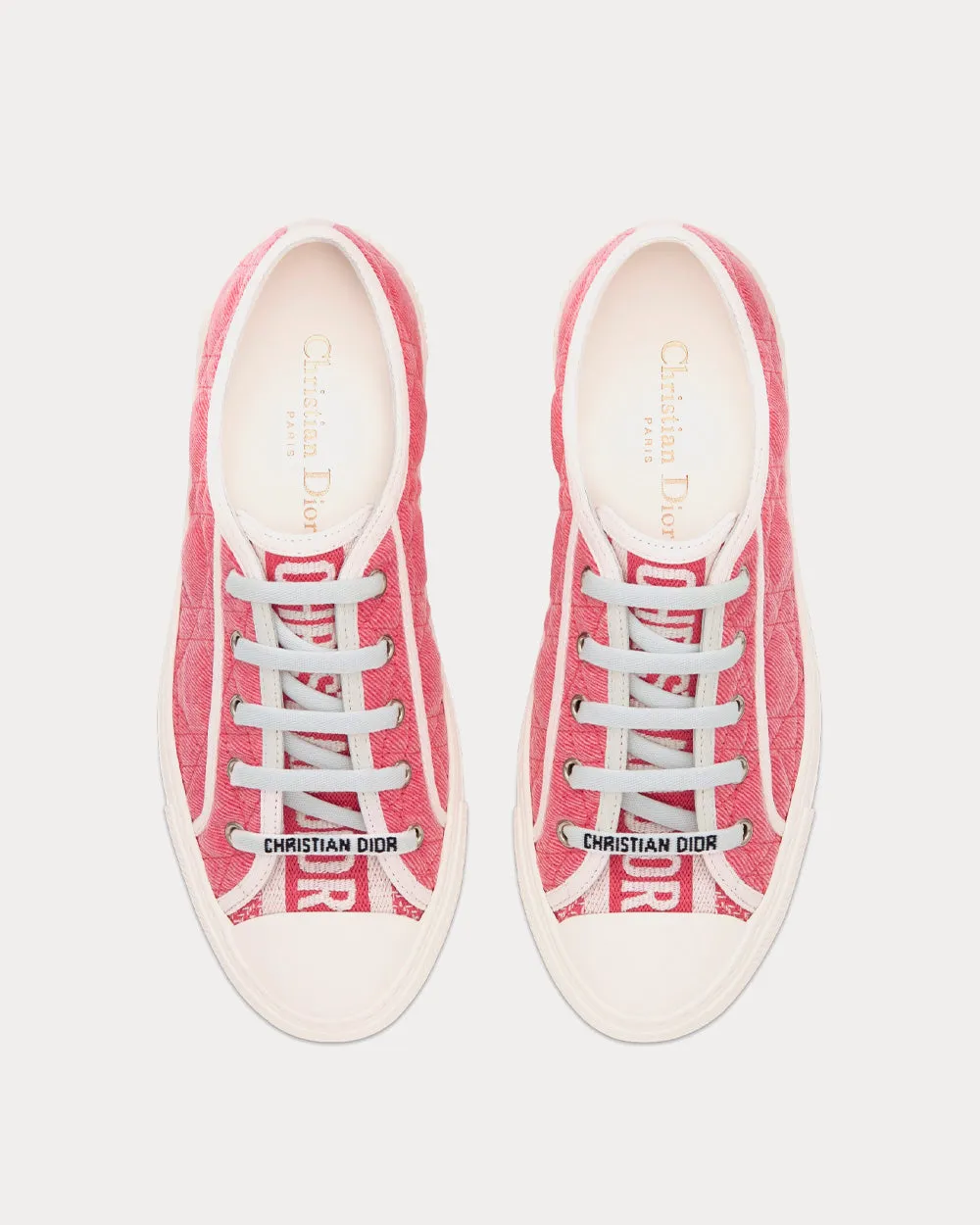 Walk'n'Dior Pink Faded Cannage Denim Embroidery Low Top Sneakers