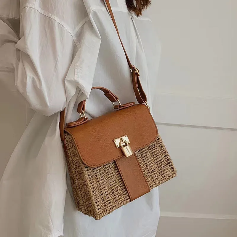 Wholesale Straw Crossbody Bag Versatile Small Square Handbag