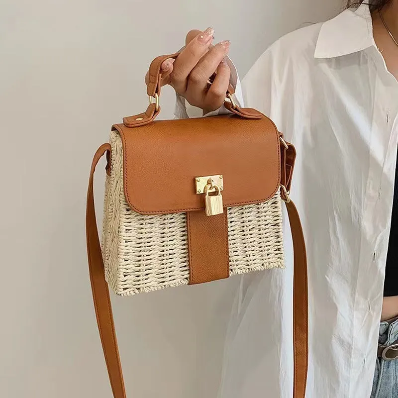 Wholesale Straw Crossbody Bag Versatile Small Square Handbag