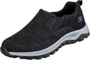 Women's Slip on Walking Shoes Dressy Knitted Non Slip Vintage Wide Running Shoes Breathable Mesh Sports Workout Tennis Shoes Fashion Lace Up Sneakers