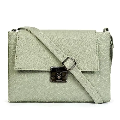 Women’s Stylish PU Sling Shoulder Bag (Green) (9X6 Inch)